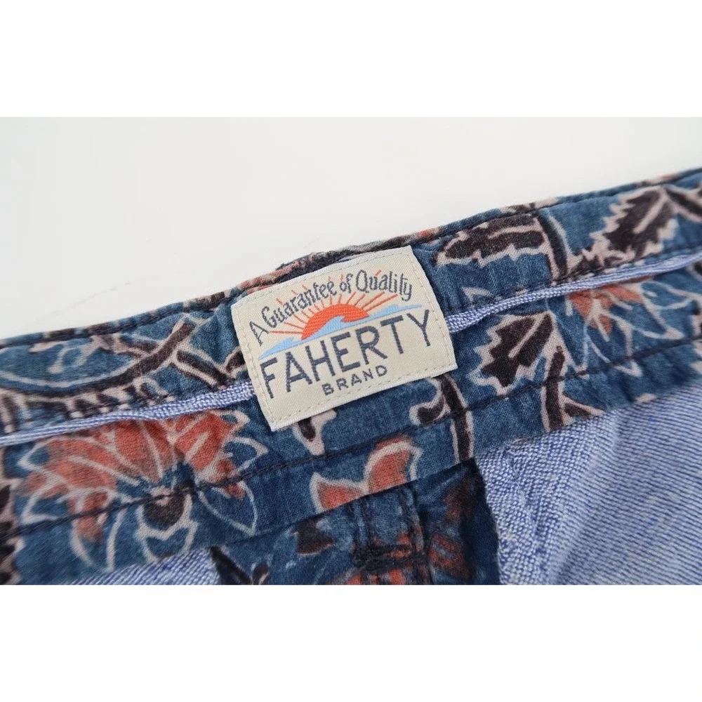 Faherty Shorts‎ Mens 32 Navy Printed Cotton Floral Print Casual Chino